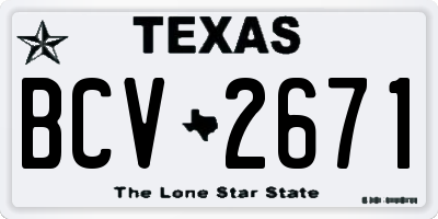 TX license plate BCV2671
