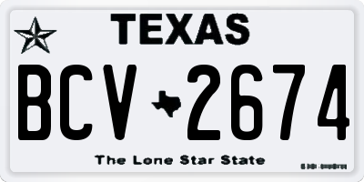 TX license plate BCV2674