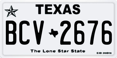 TX license plate BCV2676