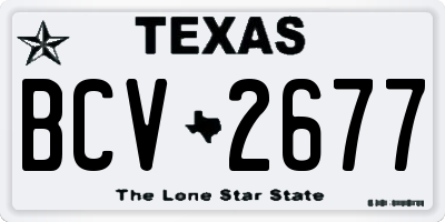 TX license plate BCV2677