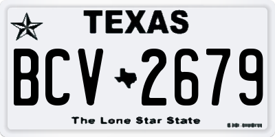 TX license plate BCV2679