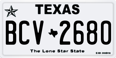 TX license plate BCV2680