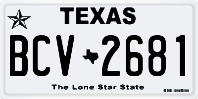 TX license plate BCV2681