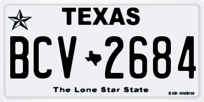 TX license plate BCV2684