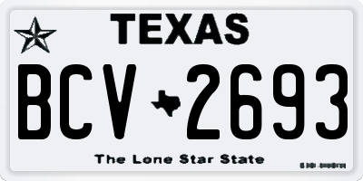 TX license plate BCV2693