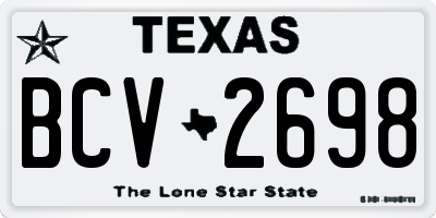 TX license plate BCV2698