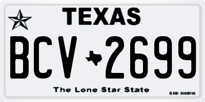 TX license plate BCV2699