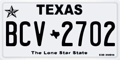 TX license plate BCV2702
