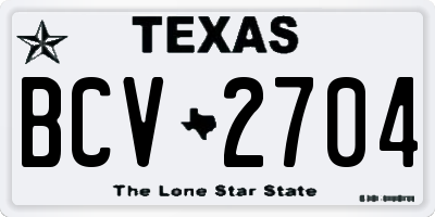TX license plate BCV2704