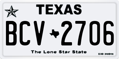 TX license plate BCV2706
