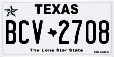 TX license plate BCV2708