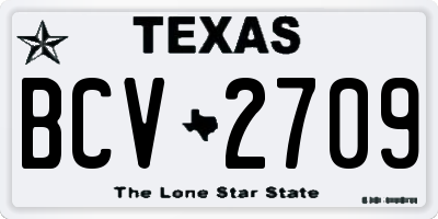 TX license plate BCV2709