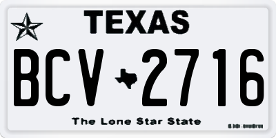 TX license plate BCV2716