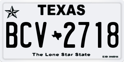 TX license plate BCV2718