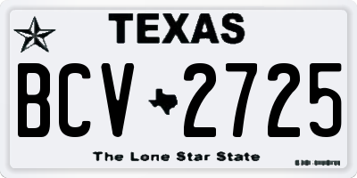 TX license plate BCV2725