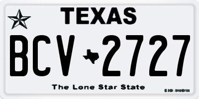 TX license plate BCV2727