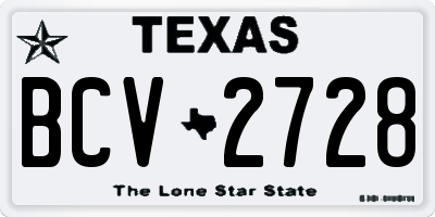 TX license plate BCV2728