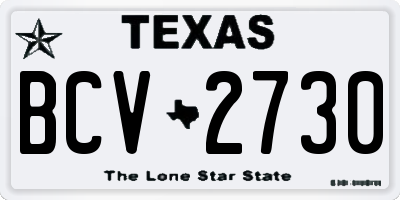 TX license plate BCV2730