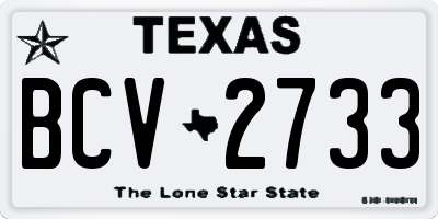 TX license plate BCV2733