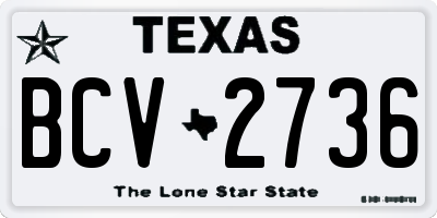 TX license plate BCV2736