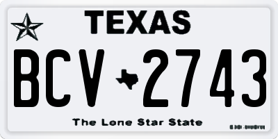 TX license plate BCV2743