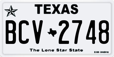 TX license plate BCV2748