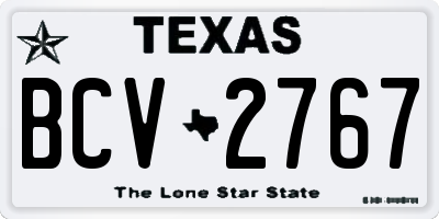TX license plate BCV2767