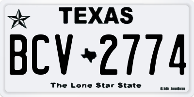 TX license plate BCV2774