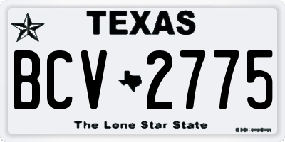 TX license plate BCV2775