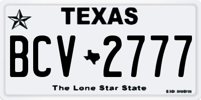 TX license plate BCV2777