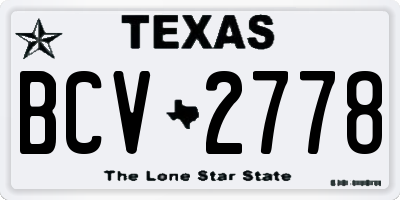 TX license plate BCV2778