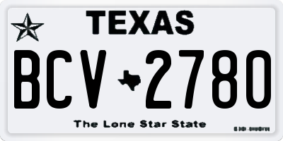 TX license plate BCV2780