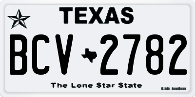 TX license plate BCV2782