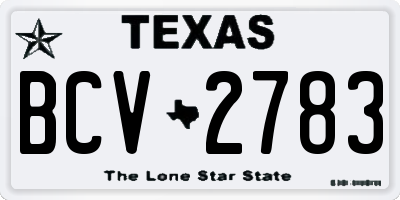 TX license plate BCV2783