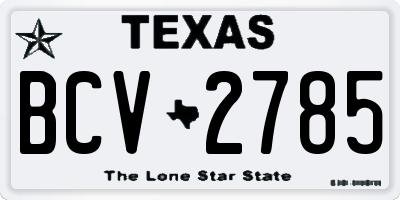 TX license plate BCV2785