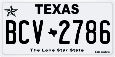 TX license plate BCV2786