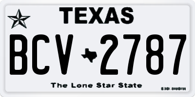 TX license plate BCV2787