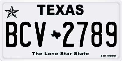 TX license plate BCV2789