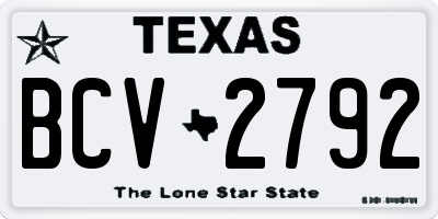 TX license plate BCV2792