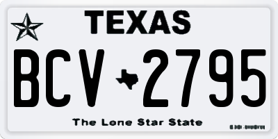 TX license plate BCV2795