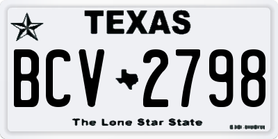 TX license plate BCV2798
