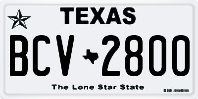TX license plate BCV2800