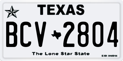 TX license plate BCV2804