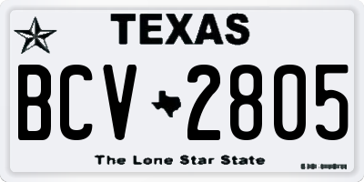 TX license plate BCV2805