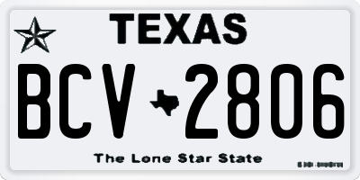 TX license plate BCV2806