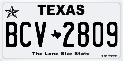 TX license plate BCV2809