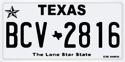 TX license plate BCV2816