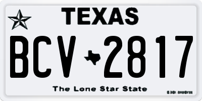 TX license plate BCV2817