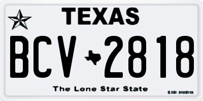 TX license plate BCV2818
