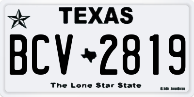 TX license plate BCV2819